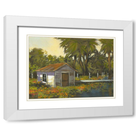 Peaceful II White Modern Wood Framed Art Print with Double Matting by Larson