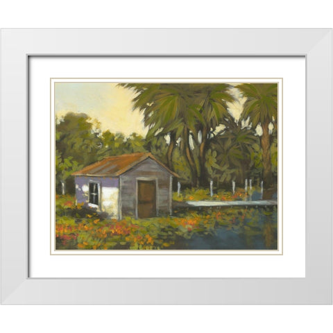 Peaceful II White Modern Wood Framed Art Print with Double Matting by Larson