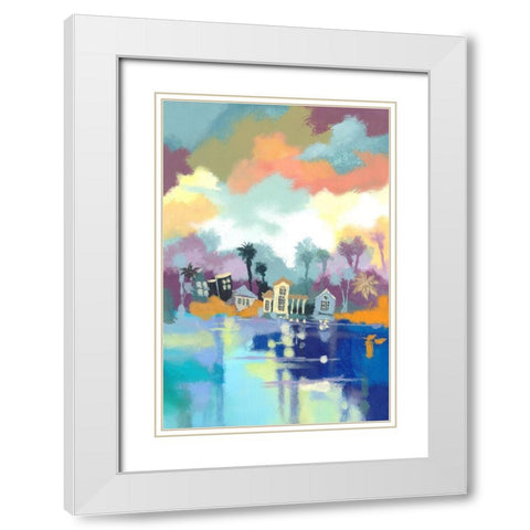 Storybook I White Modern Wood Framed Art Print with Double Matting by Larson