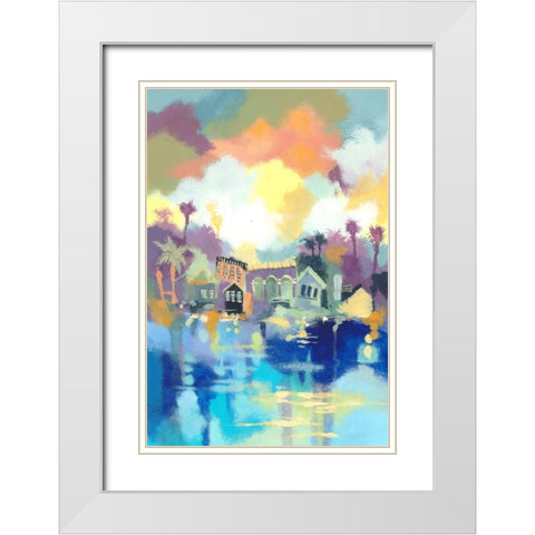 Storybook II White Modern Wood Framed Art Print with Double Matting by Larson