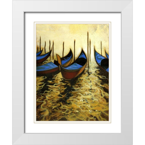 Going Boating On The Canal  White Modern Wood Framed Art Print with Double Matting by Larson