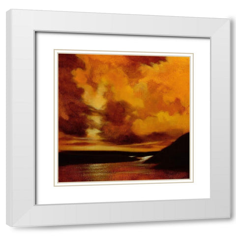 Burnished Sky II White Modern Wood Framed Art Print with Double Matting by Davis