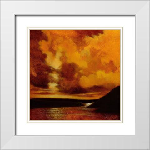 Burnished Sky II White Modern Wood Framed Art Print with Double Matting by Davis