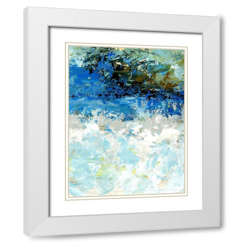 Bluescape II White Modern Wood Framed Art Print with Double Matting by King