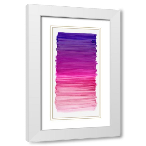 Color Strip Fuschia White Modern Wood Framed Art Print with Double Matting by King