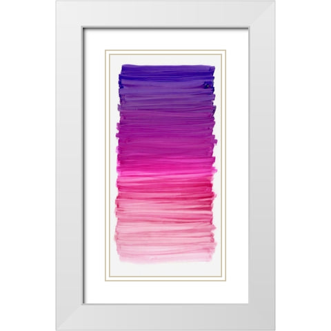 Color Strip Fuschia White Modern Wood Framed Art Print with Double Matting by King