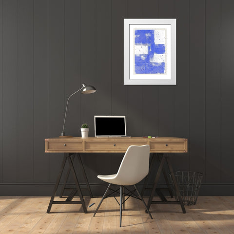 Confetti V White Modern Wood Framed Art Print with Double Matting by King