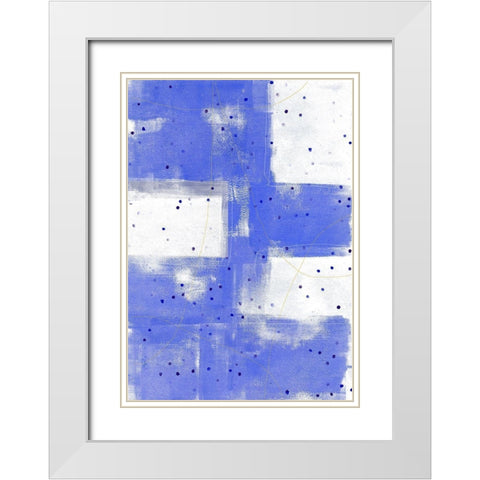 Confetti V White Modern Wood Framed Art Print with Double Matting by King
