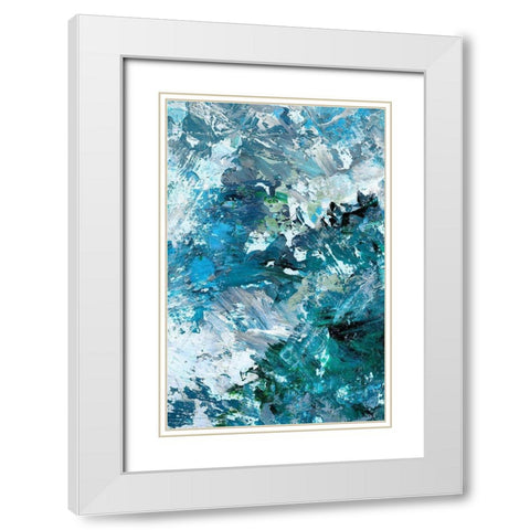 Multiple Blues I White Modern Wood Framed Art Print with Double Matting by King