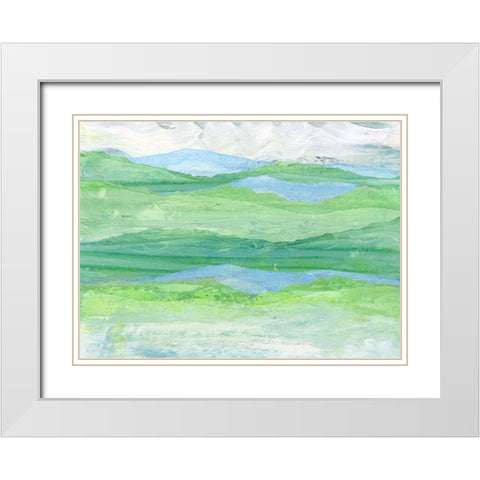 Rolling Hill White Modern Wood Framed Art Print with Double Matting by King