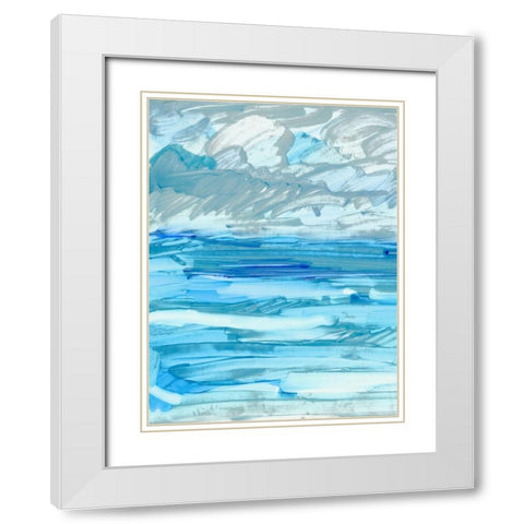 Seas I White Modern Wood Framed Art Print with Double Matting by King