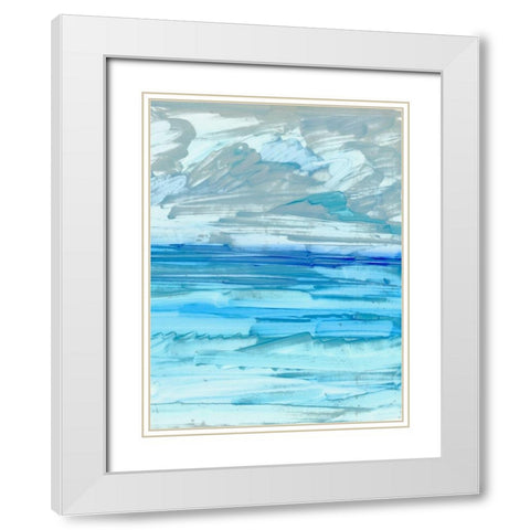 Seas II White Modern Wood Framed Art Print with Double Matting by King
