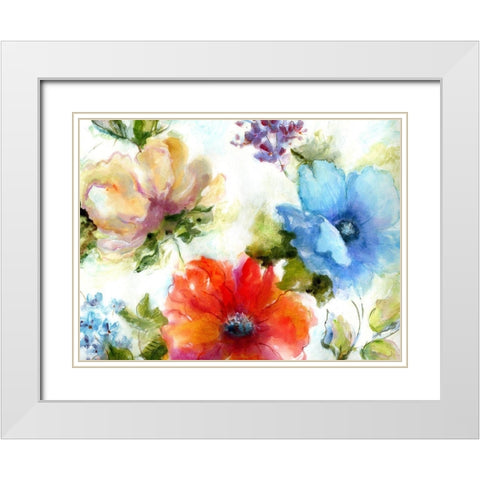 Spring Watercolor I White Modern Wood Framed Art Print with Double Matting by King
