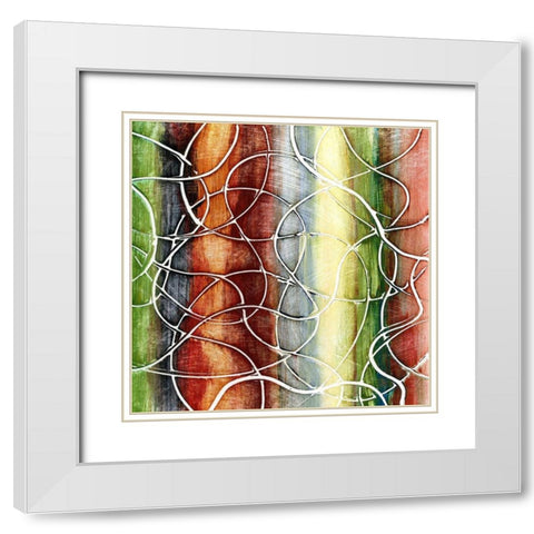 Squiggles I White Modern Wood Framed Art Print with Double Matting by King
