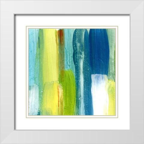 Brush Stroke I White Modern Wood Framed Art Print with Double Matting by King