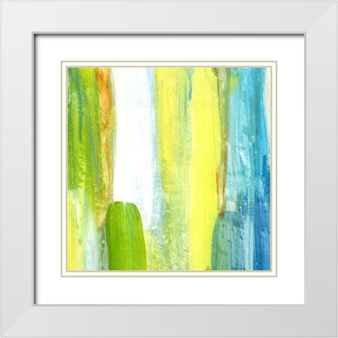 Brush Stroke II White Modern Wood Framed Art Print with Double Matting by King