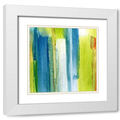 Brush Stroke III White Modern Wood Framed Art Print with Double Matting by King