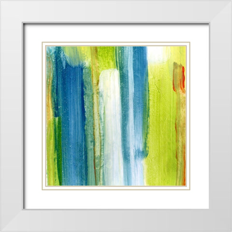 Brush Stroke III White Modern Wood Framed Art Print with Double Matting by King