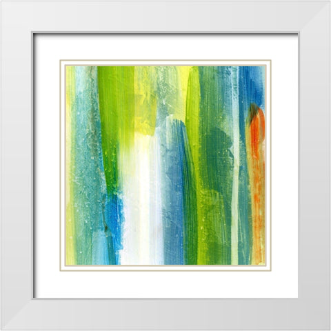 Brush Stroke IV White Modern Wood Framed Art Print with Double Matting by King