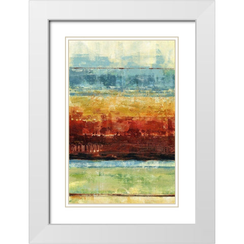 Umber and Ochre I White Modern Wood Framed Art Print with Double Matting by King