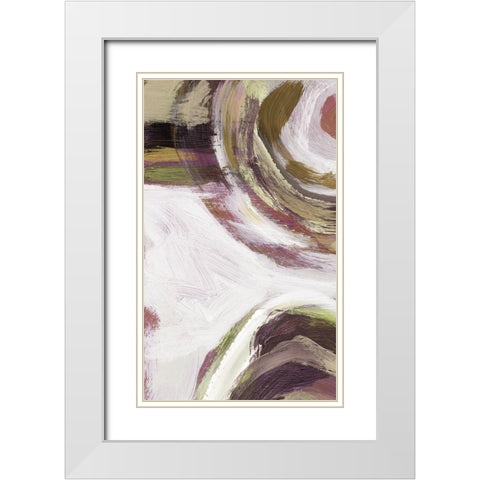 Loop Rose I White Modern Wood Framed Art Print with Double Matting by King