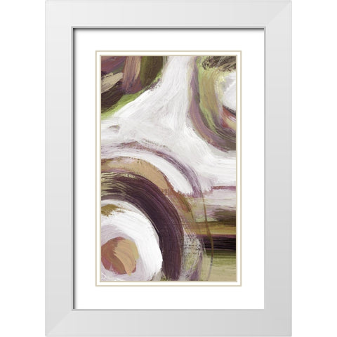 Loop Rose II White Modern Wood Framed Art Print with Double Matting by King
