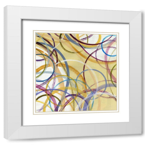 Perimater II White Modern Wood Framed Art Print with Double Matting by King