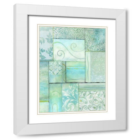 Seaglass I White Modern Wood Framed Art Print with Double Matting by King