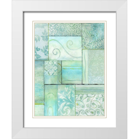 Seaglass I White Modern Wood Framed Art Print with Double Matting by King