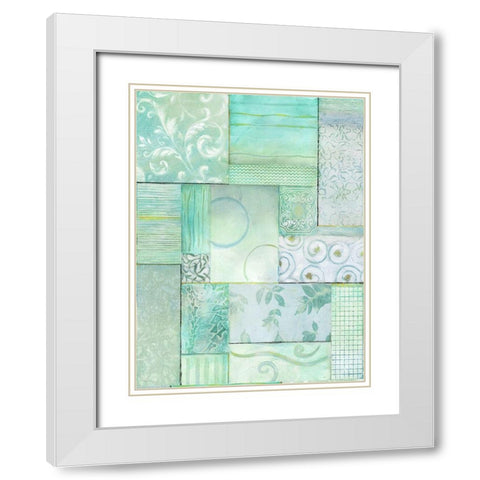 Seaglass II White Modern Wood Framed Art Print with Double Matting by King