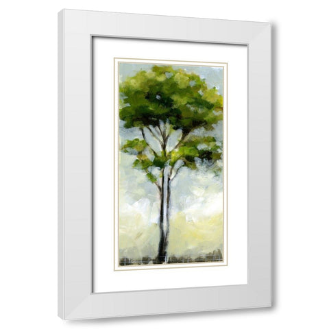 Tree I White Modern Wood Framed Art Print with Double Matting by King