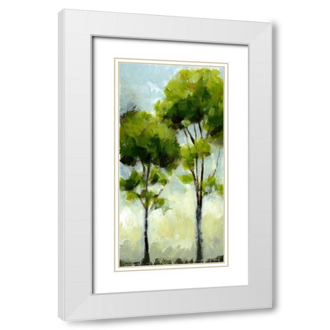 Tree II White Modern Wood Framed Art Print with Double Matting by King