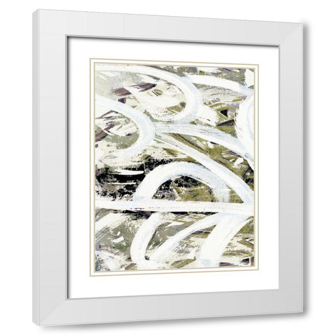 Finger Swirl I White Modern Wood Framed Art Print with Double Matting by King