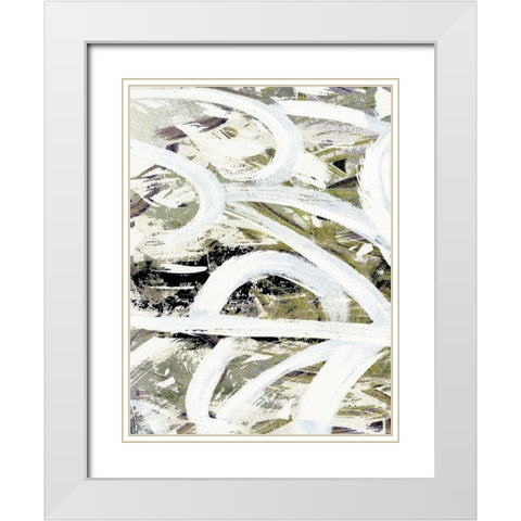 Finger Swirl I White Modern Wood Framed Art Print with Double Matting by King