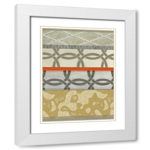 Linked Rust I White Modern Wood Framed Art Print with Double Matting by Nola