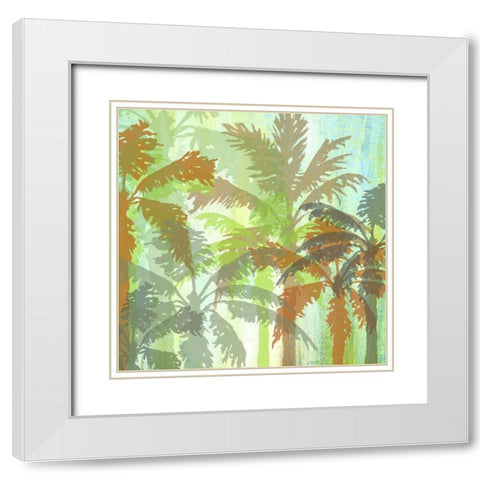Palm Shadows I White Modern Wood Framed Art Print with Double Matting by Nola