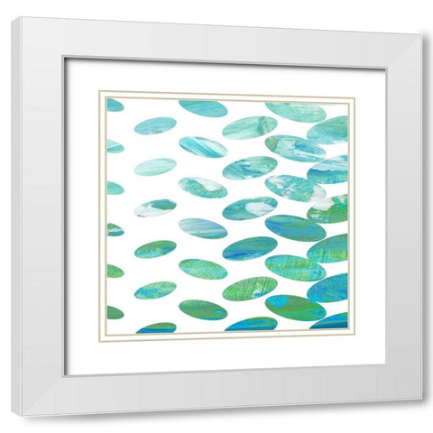 Water Disc I White Modern Wood Framed Art Print with Double Matting by Nola