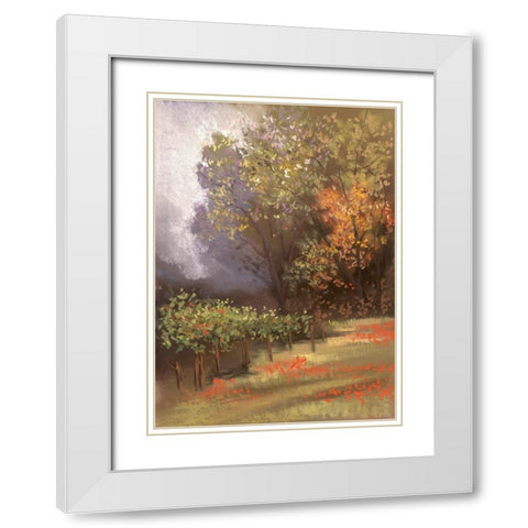 A Day In The Country II White Modern Wood Framed Art Print with Double Matting by Ricci