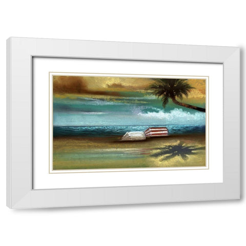 Breezy I White Modern Wood Framed Art Print with Double Matting by Ricci