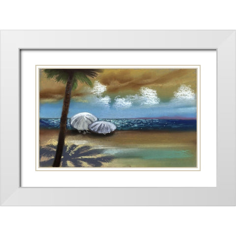 Breezy II White Modern Wood Framed Art Print with Double Matting by Ricci