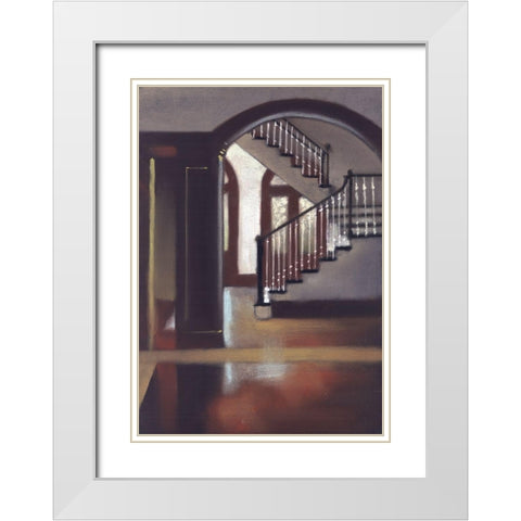 Going Up White Modern Wood Framed Art Print with Double Matting by Ricci