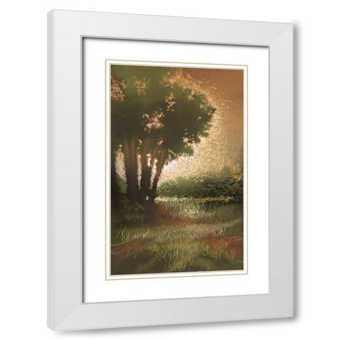 October Sun I White Modern Wood Framed Art Print with Double Matting by Ricci