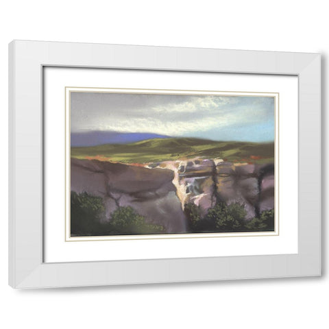 Over The Edge I White Modern Wood Framed Art Print with Double Matting by Ricci