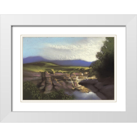 Over The Edge II White Modern Wood Framed Art Print with Double Matting by Ricci