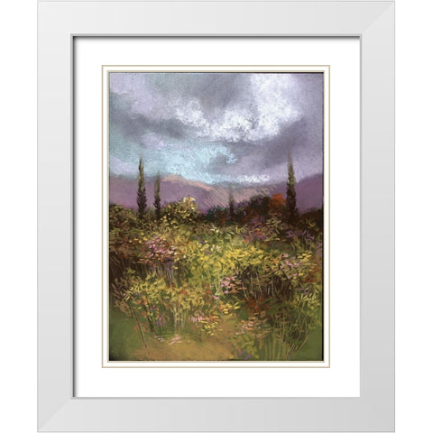 Pastel Landscape II White Modern Wood Framed Art Print with Double Matting by Ricci