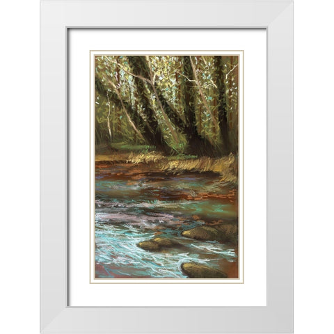 Spring Break II White Modern Wood Framed Art Print with Double Matting by Ricci