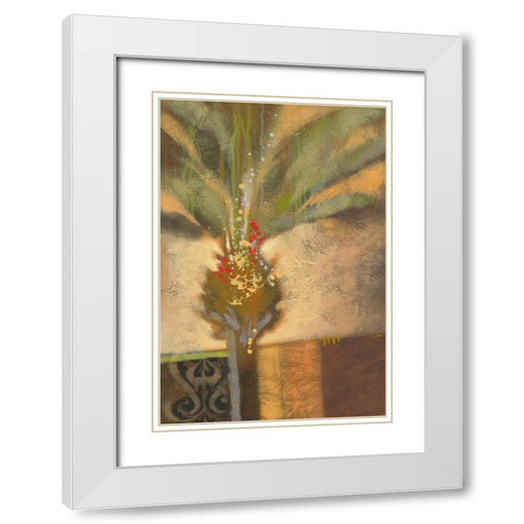 Artist Palm I White Modern Wood Framed Art Print with Double Matting by Scott