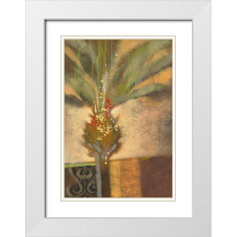 Artist Palm I White Modern Wood Framed Art Print with Double Matting by Scott