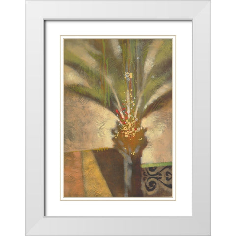 Artist Palm II White Modern Wood Framed Art Print with Double Matting by Scott
