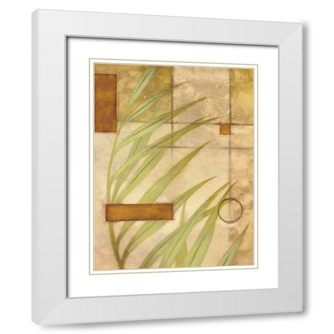 Leaf Graphic II White Modern Wood Framed Art Print with Double Matting by Scott